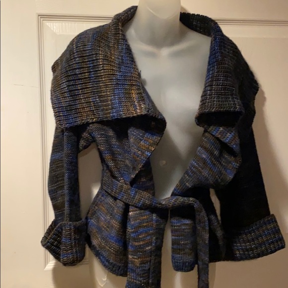 Marc by Marc Jacobs Tito Cardigan chunky knit flecked belted sweater M - Picture 12 of 15